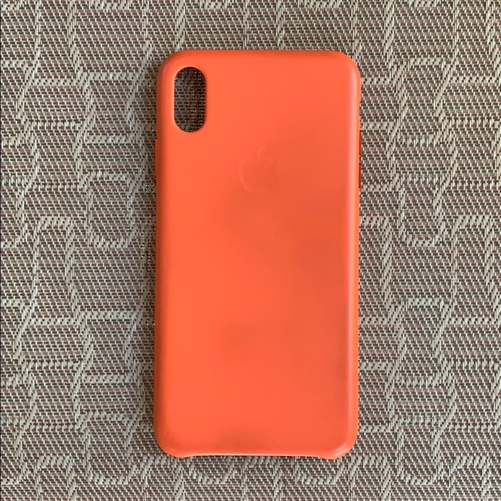 Iphone XS Max orange leather phone case